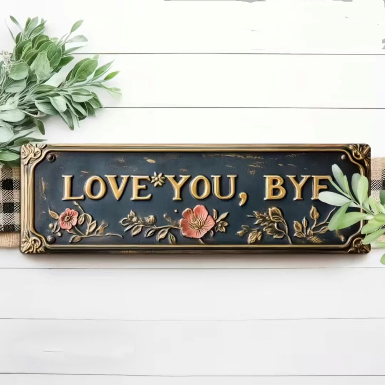 ⏰ Valentine’s Day Special🔥"Love You💕, Bey“ Metal Sign-Vintage Greenery Style Wall Plaque