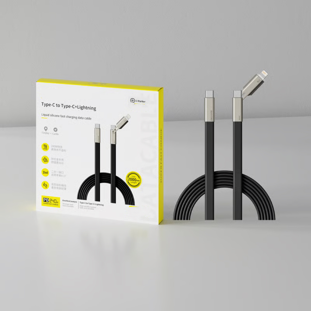 240W Super Fast Charging 360° Rotating Invisible Stand Detachable 2-in-1 Charging Cable! ⚡