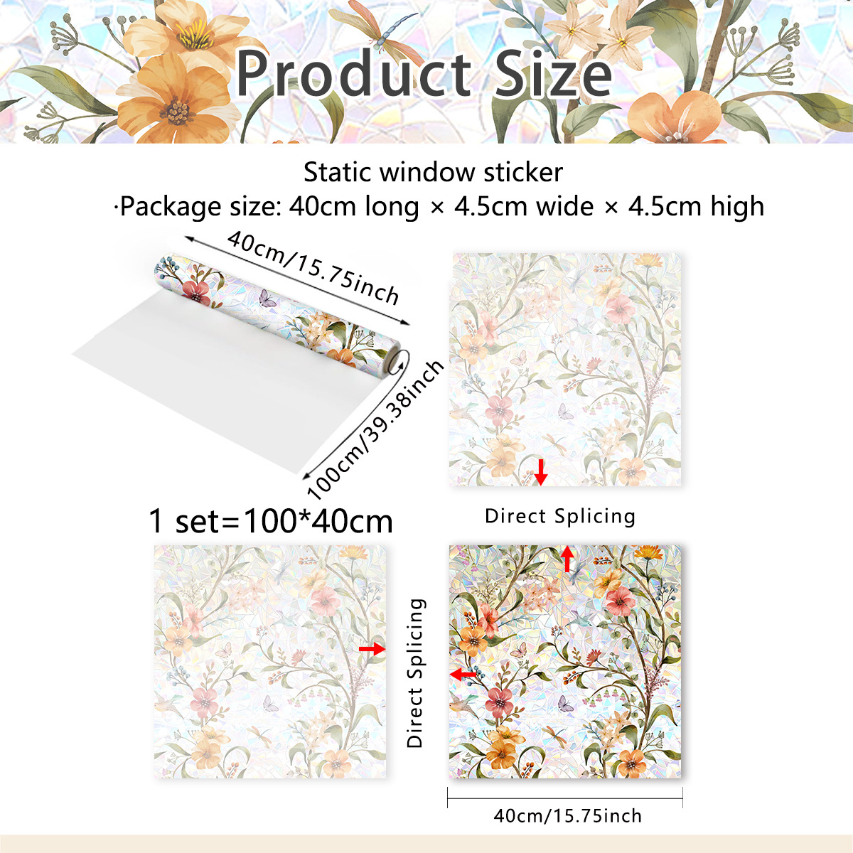 🙏Charity Sale 70% OFF - 💐 Colorful Floral Bouquet Window Sticker 🖼️ (Removable without leaving marks)