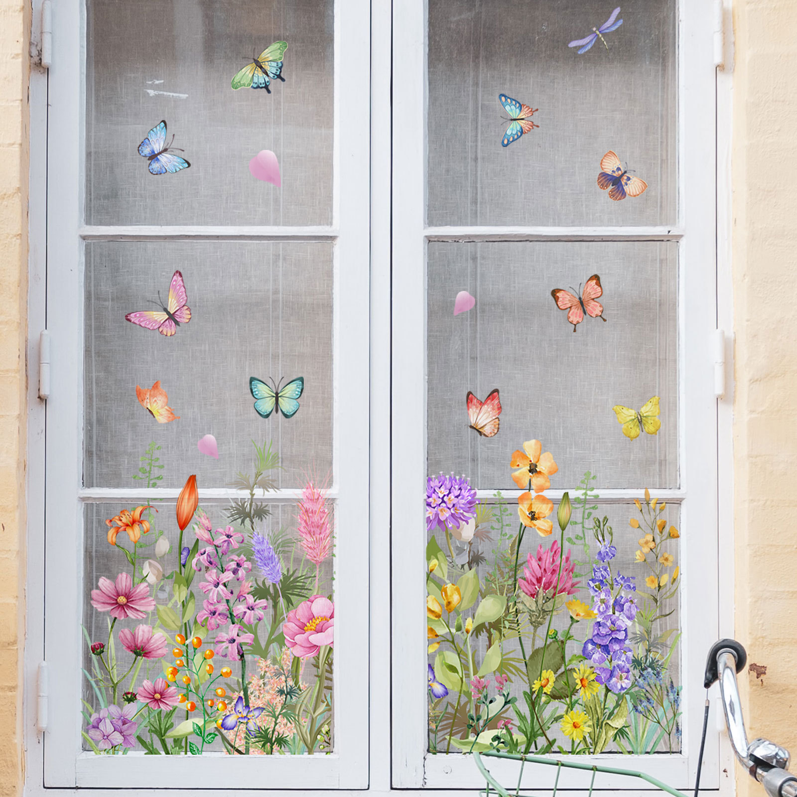 🙏Charity Sale 70% OFF - 💐 Colorful Floral Bouquet Window Sticker 🖼️ (Removable without leaving marks)