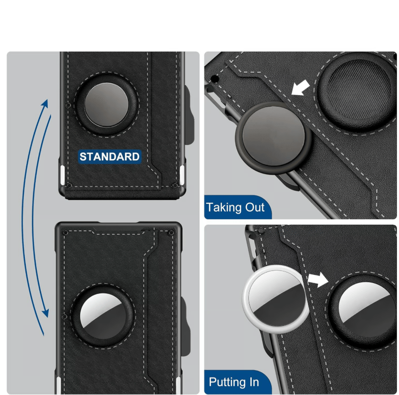 🔥Wallet for Men - with Pop Up Aluminum Case Money Clip Slim Leather Slots Credit Card Holder RFID Blocking Bifold Minimalist Wallet