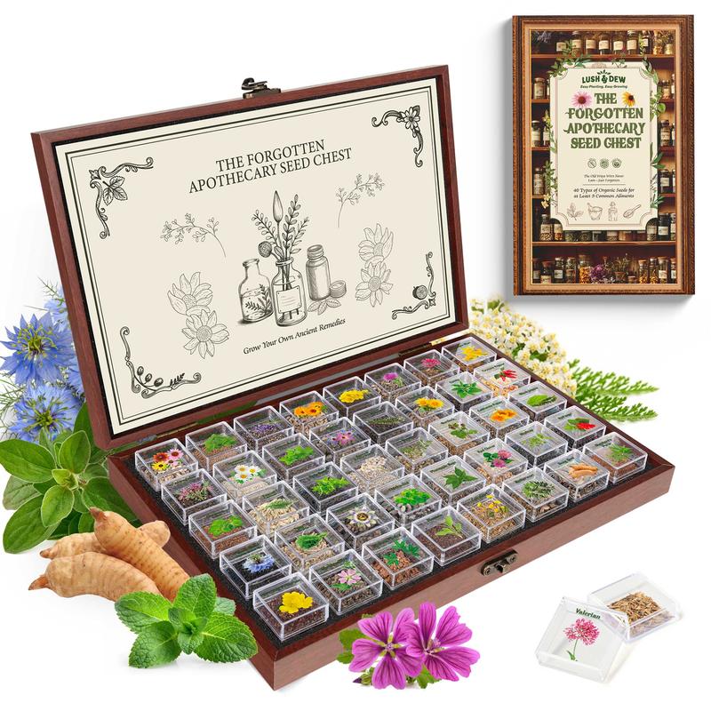 🌱​​LUSHandDEW Medicinal Herb Seed Chest – 40 Non-GMO Varieties​​🌿