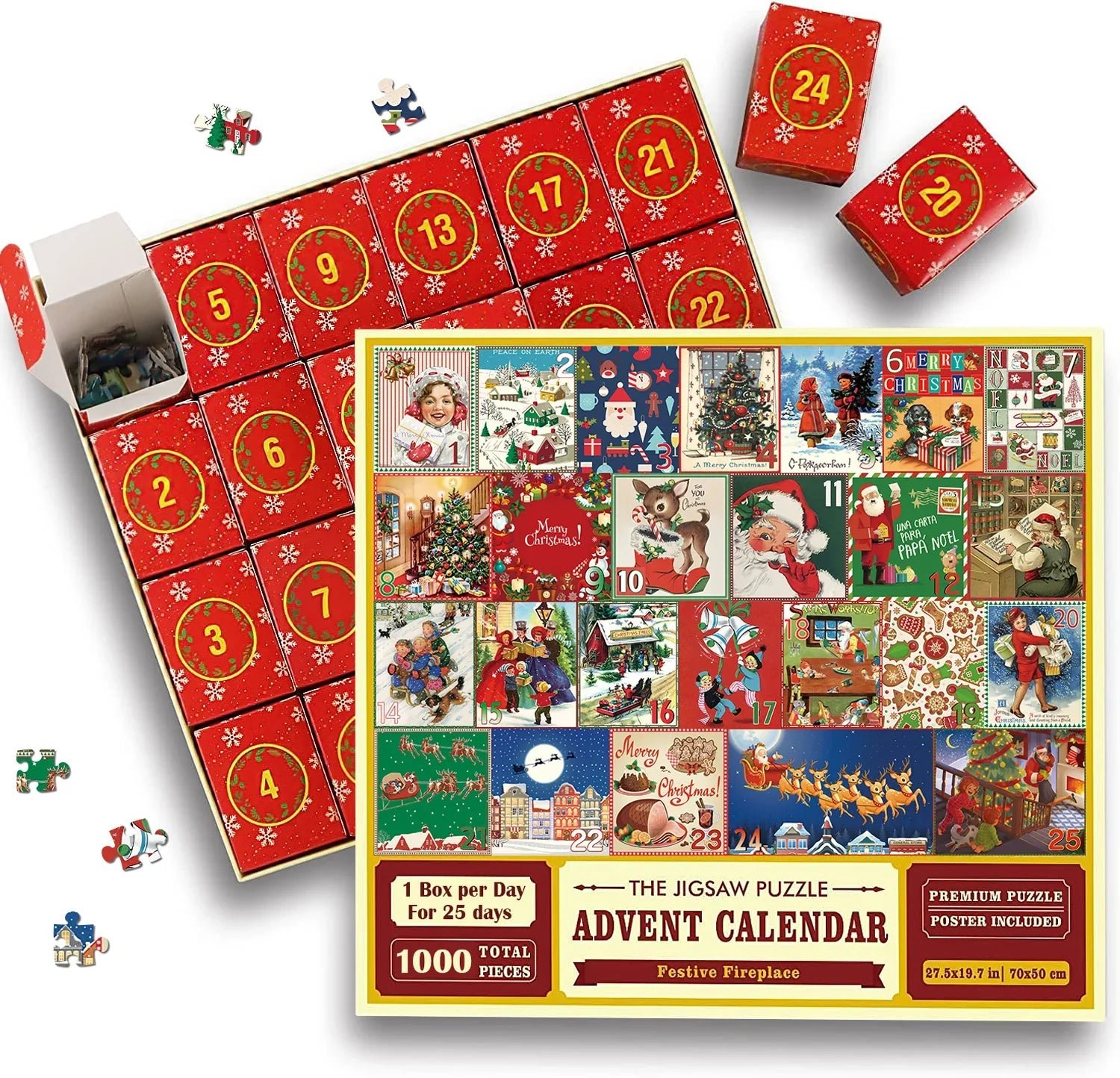 🎄Early Christmas Sale 70%🎁Christmas Advent Calendar Jigsaw Puzzle 1000pcs