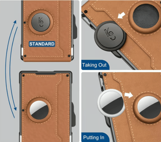 🔥Wallet for Men - with Pop Up Aluminum Case Money Clip Slim Leather Slots Credit Card Holder RFID Blocking Bifold Minimalist Wallet