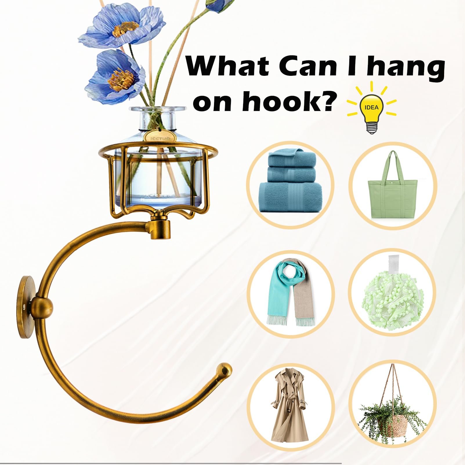 Vintage Hand Towel Holder with Candle Holder