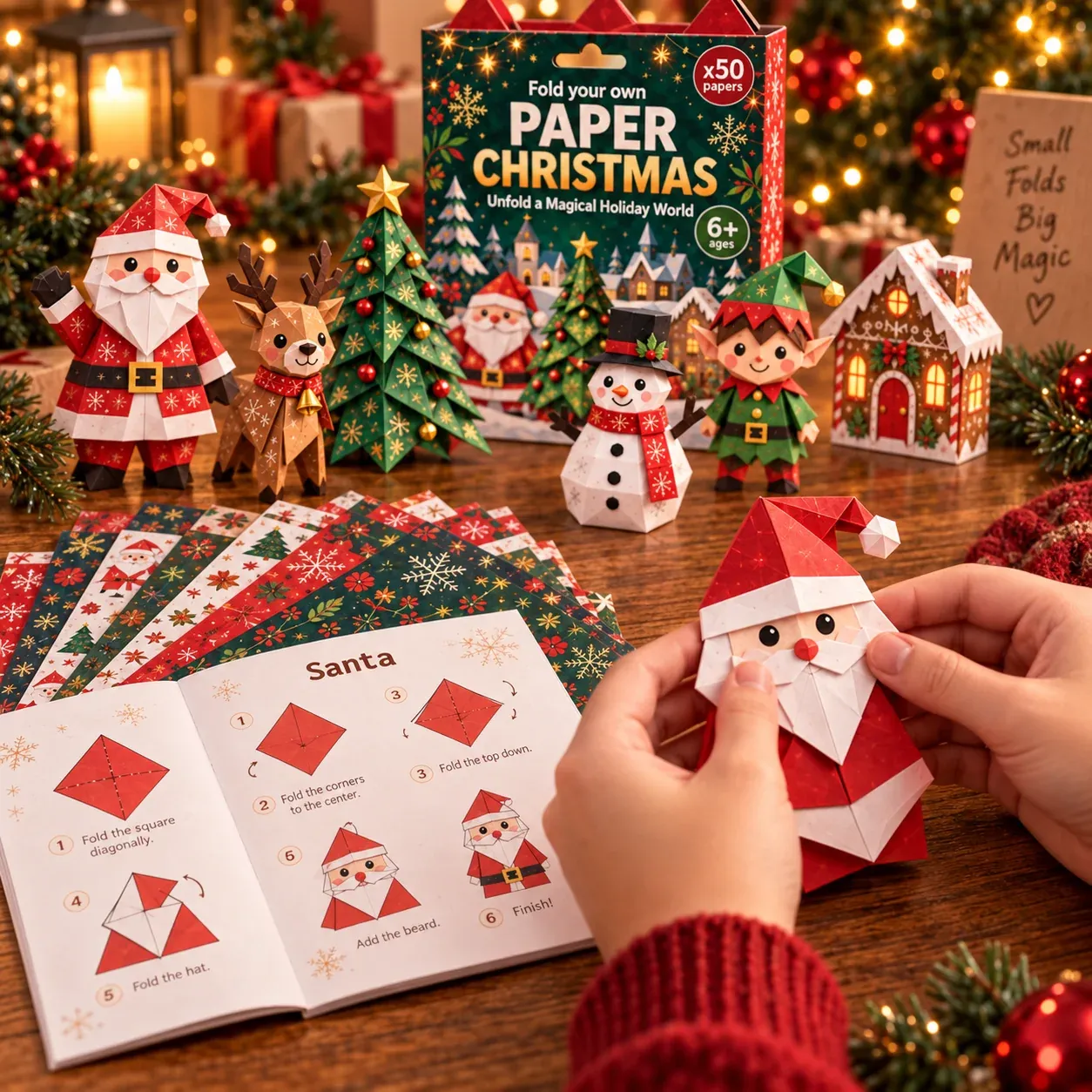 🔥LAST DAY 70% OFF - 🧘Relaxing & Beginner-Friendly- 3D DIY Paper Christmas(💕Step-by-Step Guide Included)