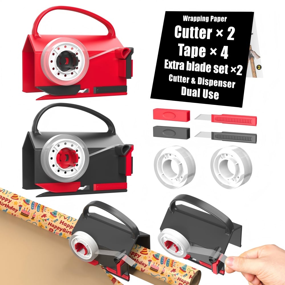 🎅Christmas Pre Sale - 59% OFF🎁Wrapping Paper Cutter & Tape Dispenser
