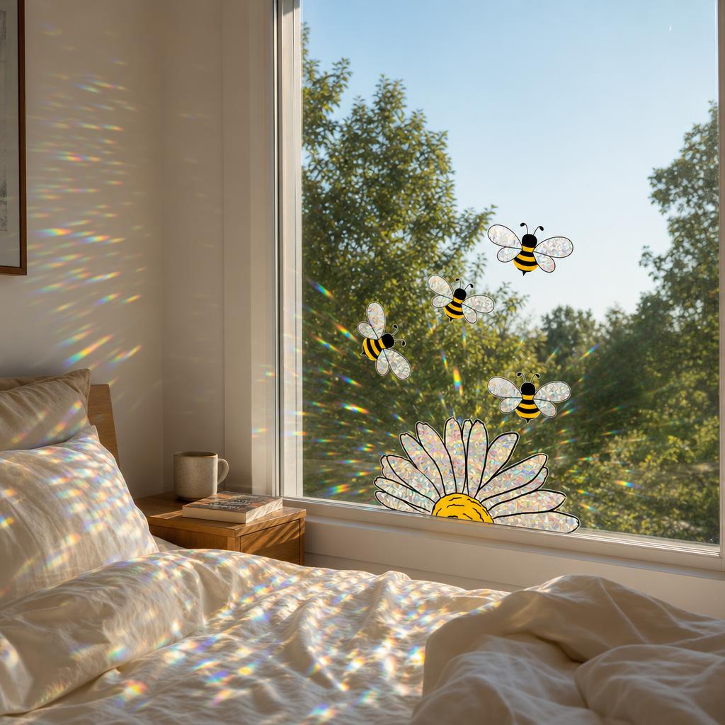 Last day 70% OFF🌟Bee Prism Effect Window Sticker
