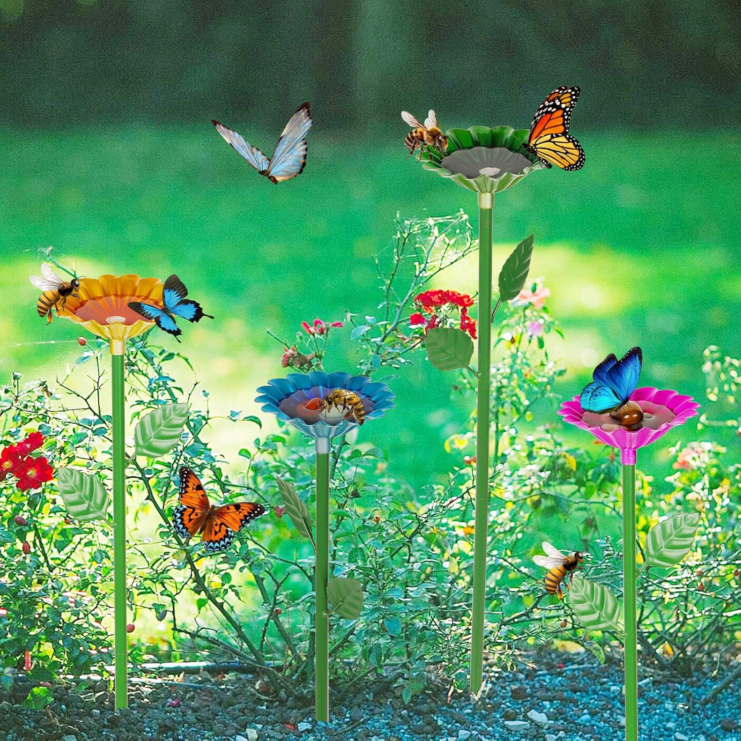 🐝🌷Bee and Butterfly Water Feeder with Flower Design🎁BUY MORE SAVE MORE