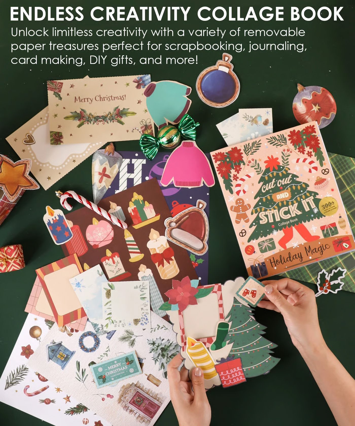 🔥HOT SALE 59% OFF-✨200+ Pages Holiday Magic Collage Activity Book📚