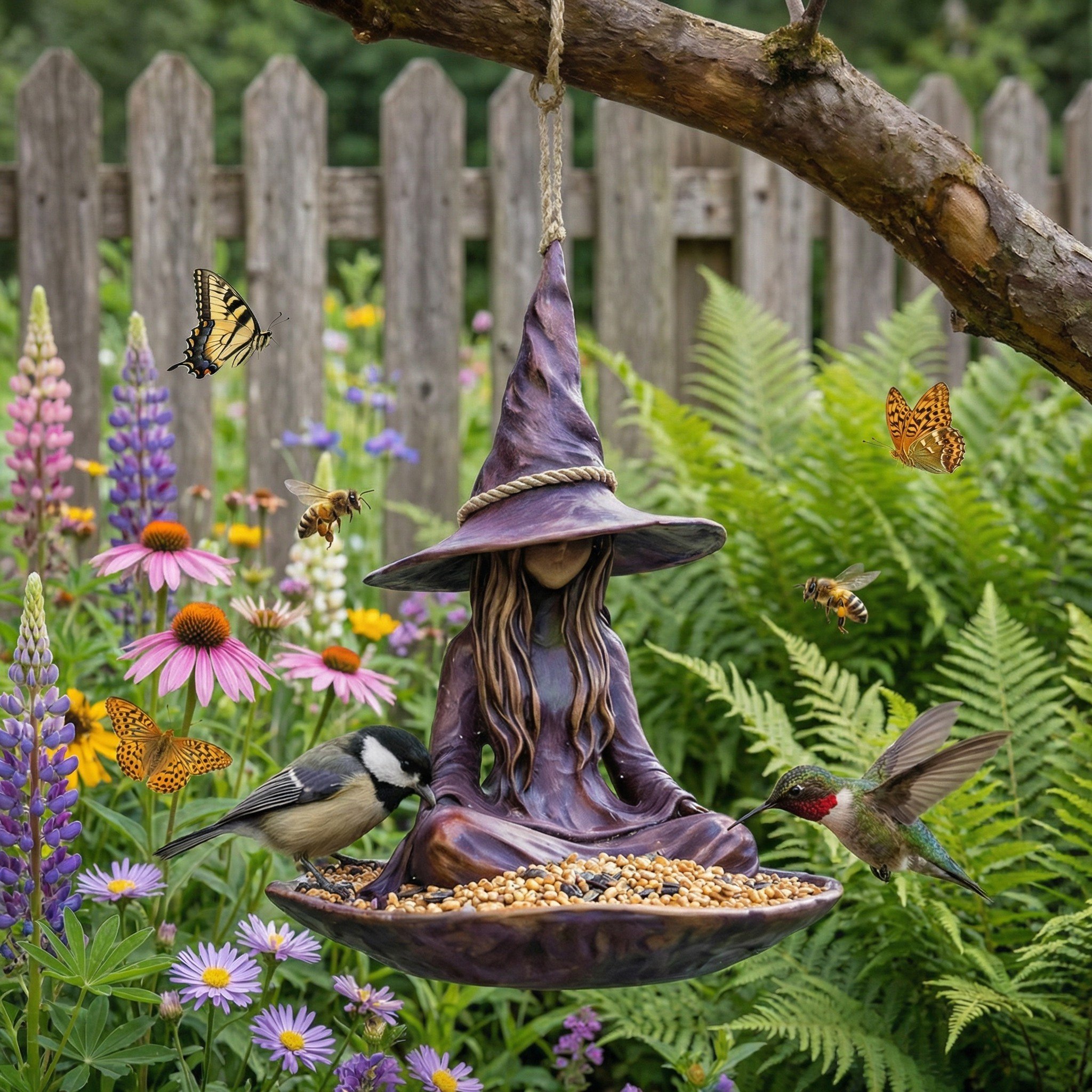 🏆Flash Sale⚡50K+ SOLD!Meditating Witch Garden Bird Feeder