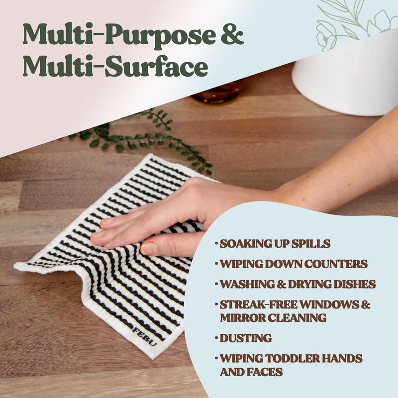 🏆Flash Sale⚡50K+ SOLD! Almost Gone-💥Swedish Dishcloths for Kitchen & Cleaning | 5 Pack