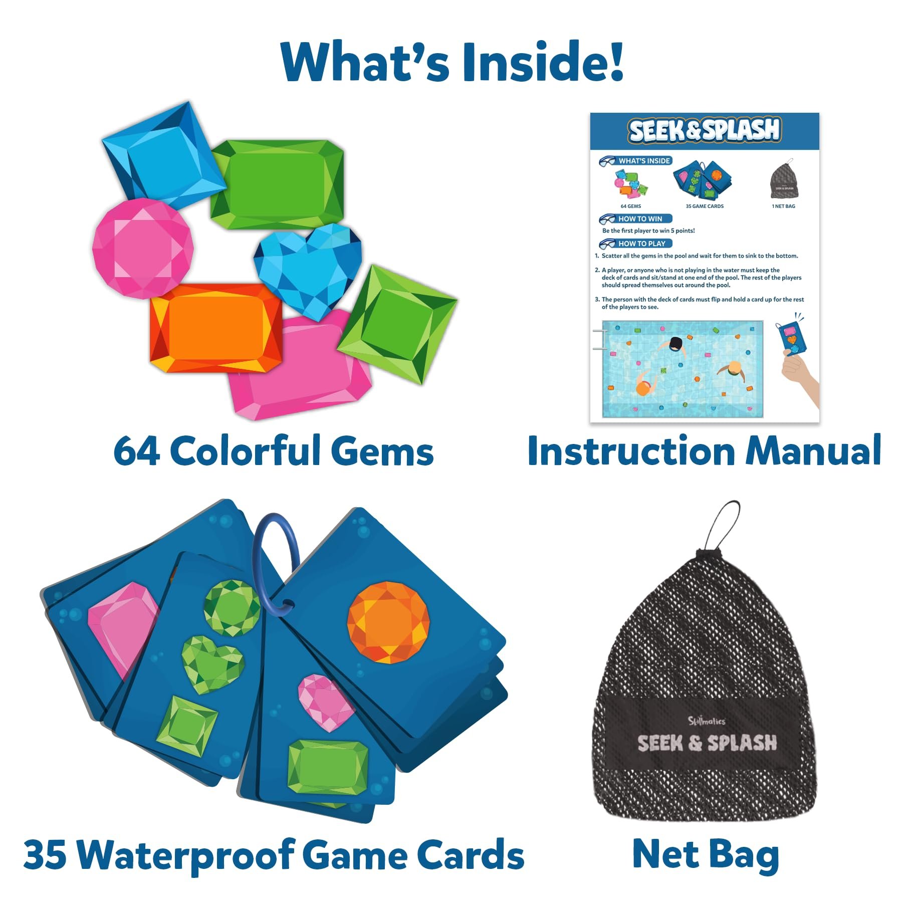 🌊Diving Gem Toys - Underwater Search and Find Game, Perfect for Swimming Pool & Summer Fun for Kids Ages 6 to 99