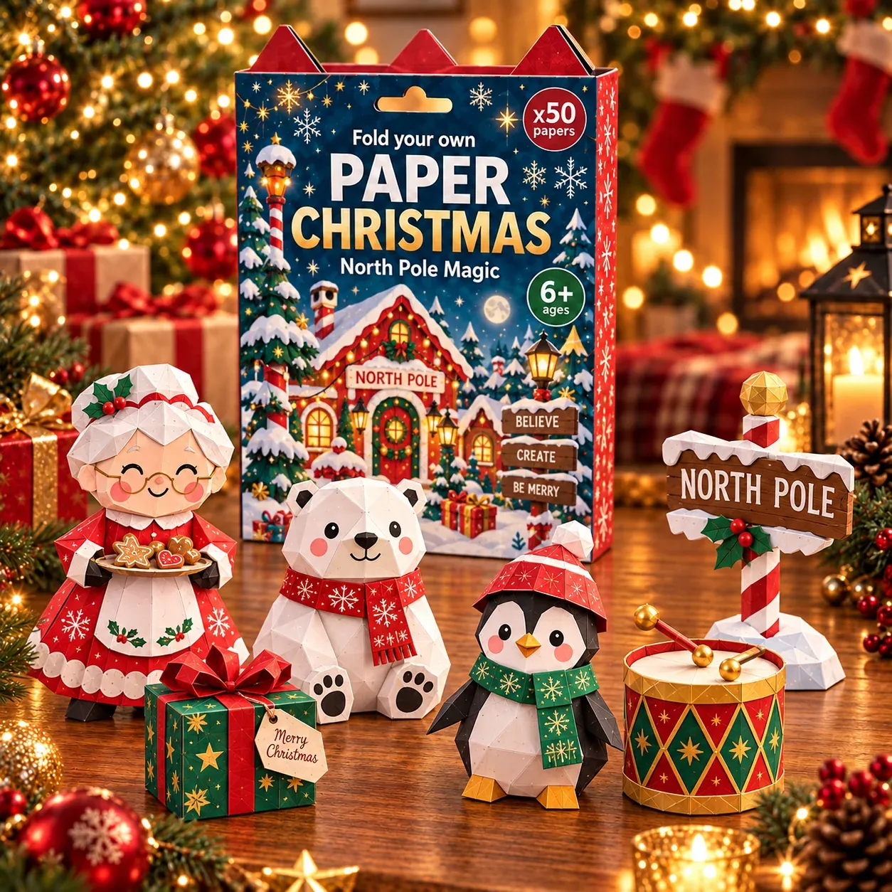 🔥LAST DAY 70% OFF - 🧘Relaxing & Beginner-Friendly- 3D DIY Paper Christmas(💕Step-by-Step Guide Included)