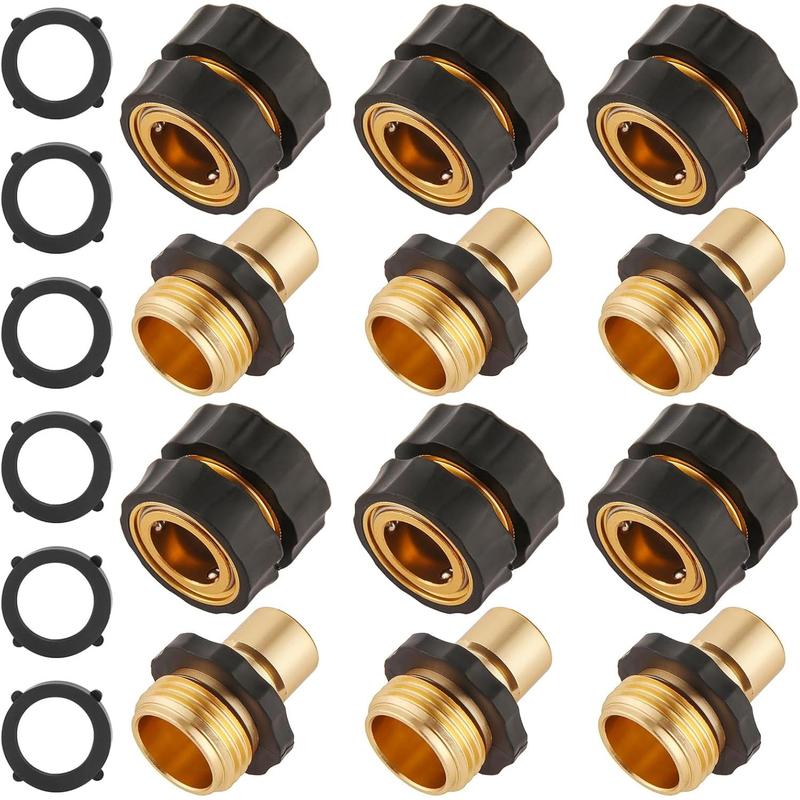 🔥Last Day 70% OFF-Garden Hose Quick Connector, 3/4 Inch Male and Female Garden Hose Fitting Quick Connector
