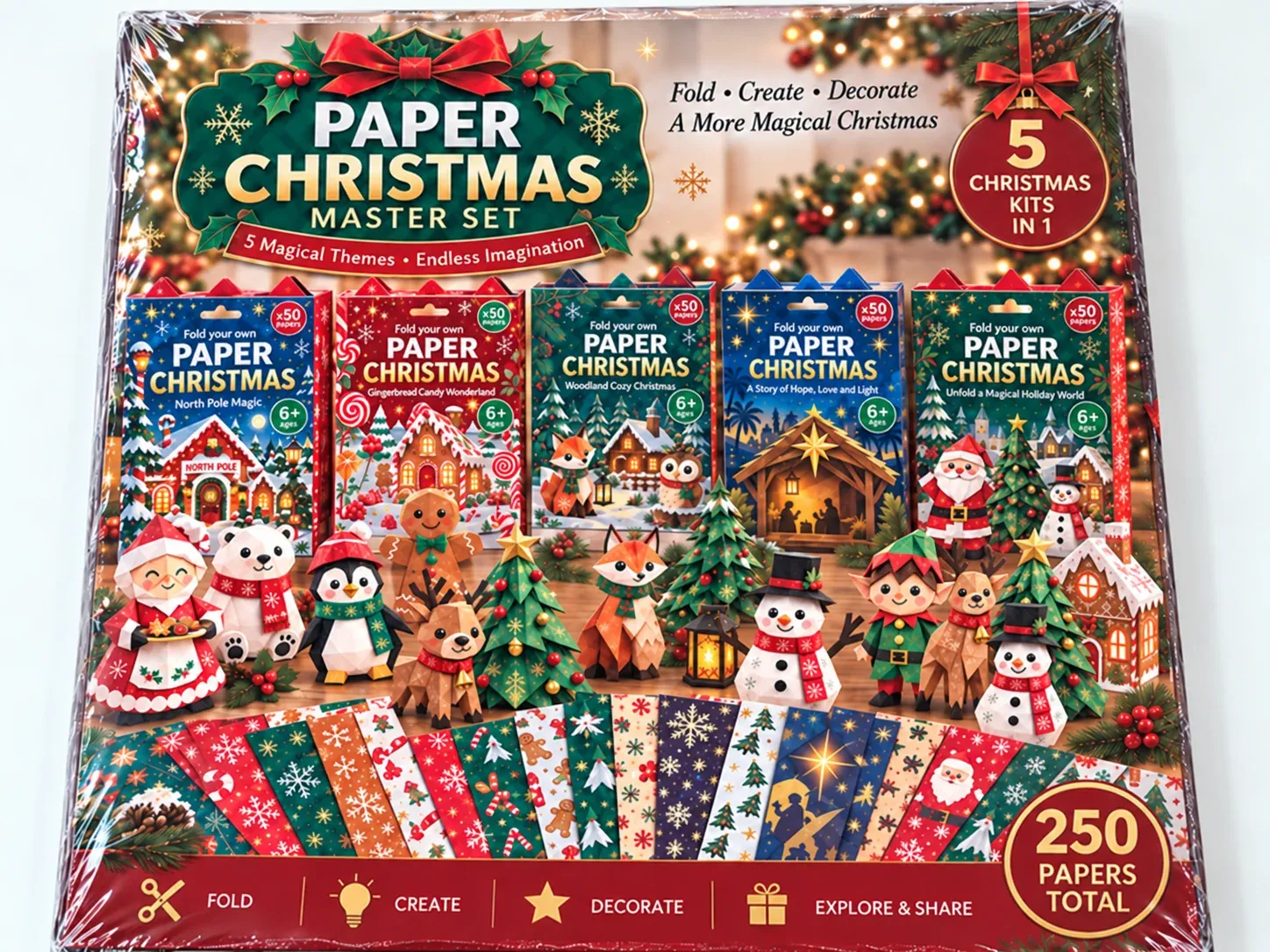 🔥LAST DAY 70% OFF - 🧘Relaxing & Beginner-Friendly- 3D DIY Paper Christmas(💕Step-by-Step Guide Included)