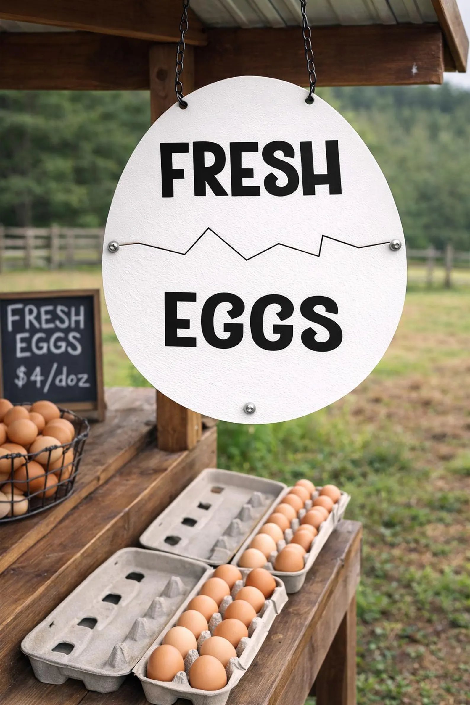 🔥Last Day 50% OFF -🥚Farm Fresh Eggs Metal Sign - Rustic Farmhouse Decor for Coop & Market🏠🐔