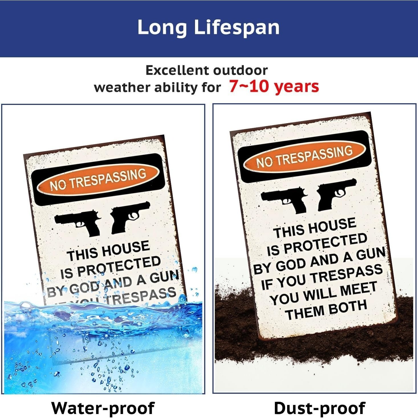 🔥Last Day Promotion-🛡️No Trespassing This House Is Protected Sign, Rust Free Weatherproof Wall Sign