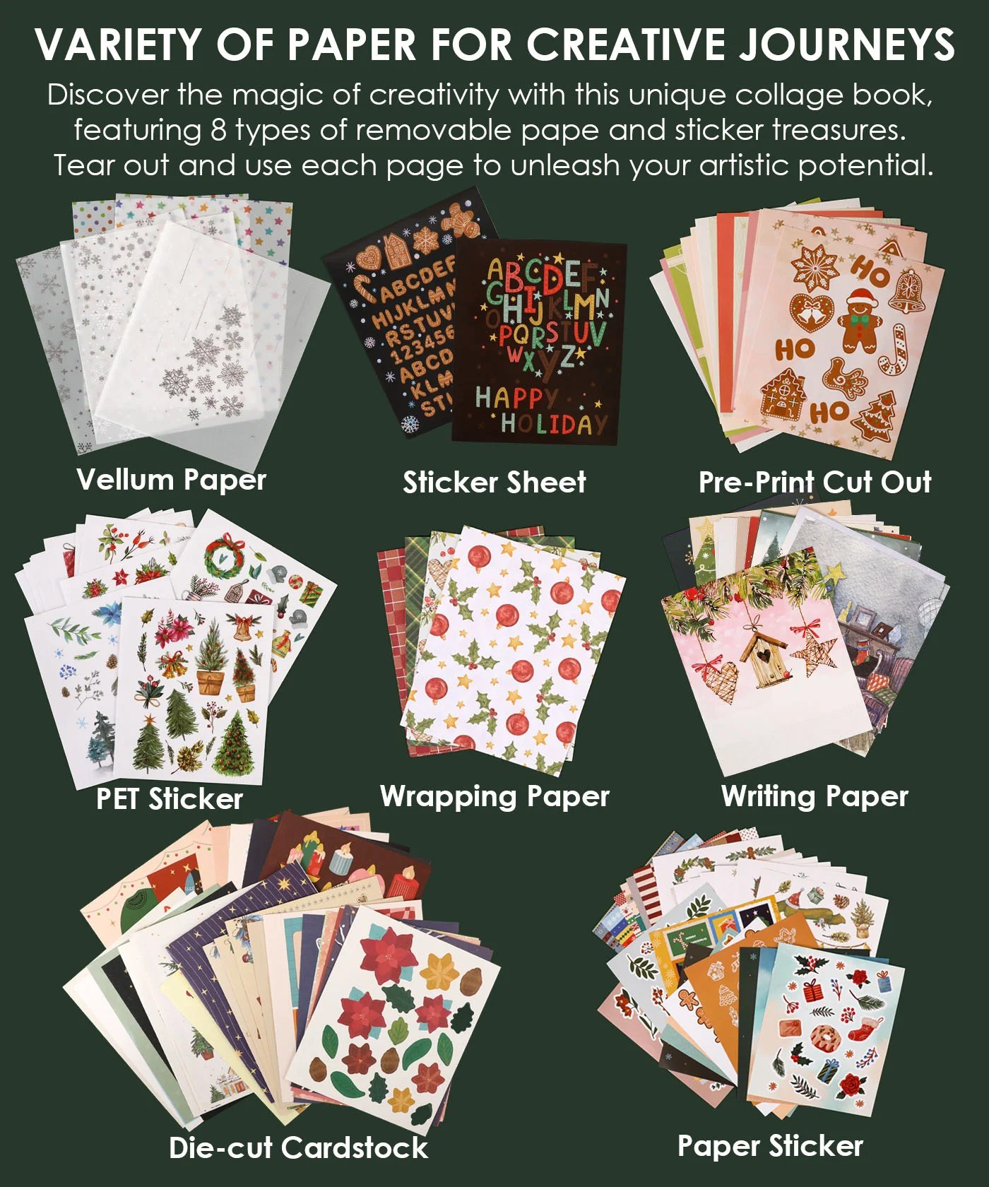 🔥HOT SALE 59% OFF-✨200+ Pages Holiday Magic Collage Activity Book📚