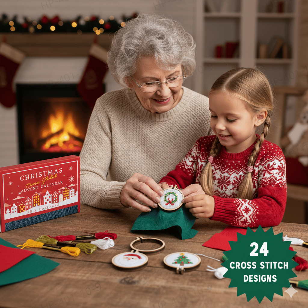 🎅Christmas Pre Sale - 70% OFF-🎄Christmas Cross Stitch Advent Calendar
