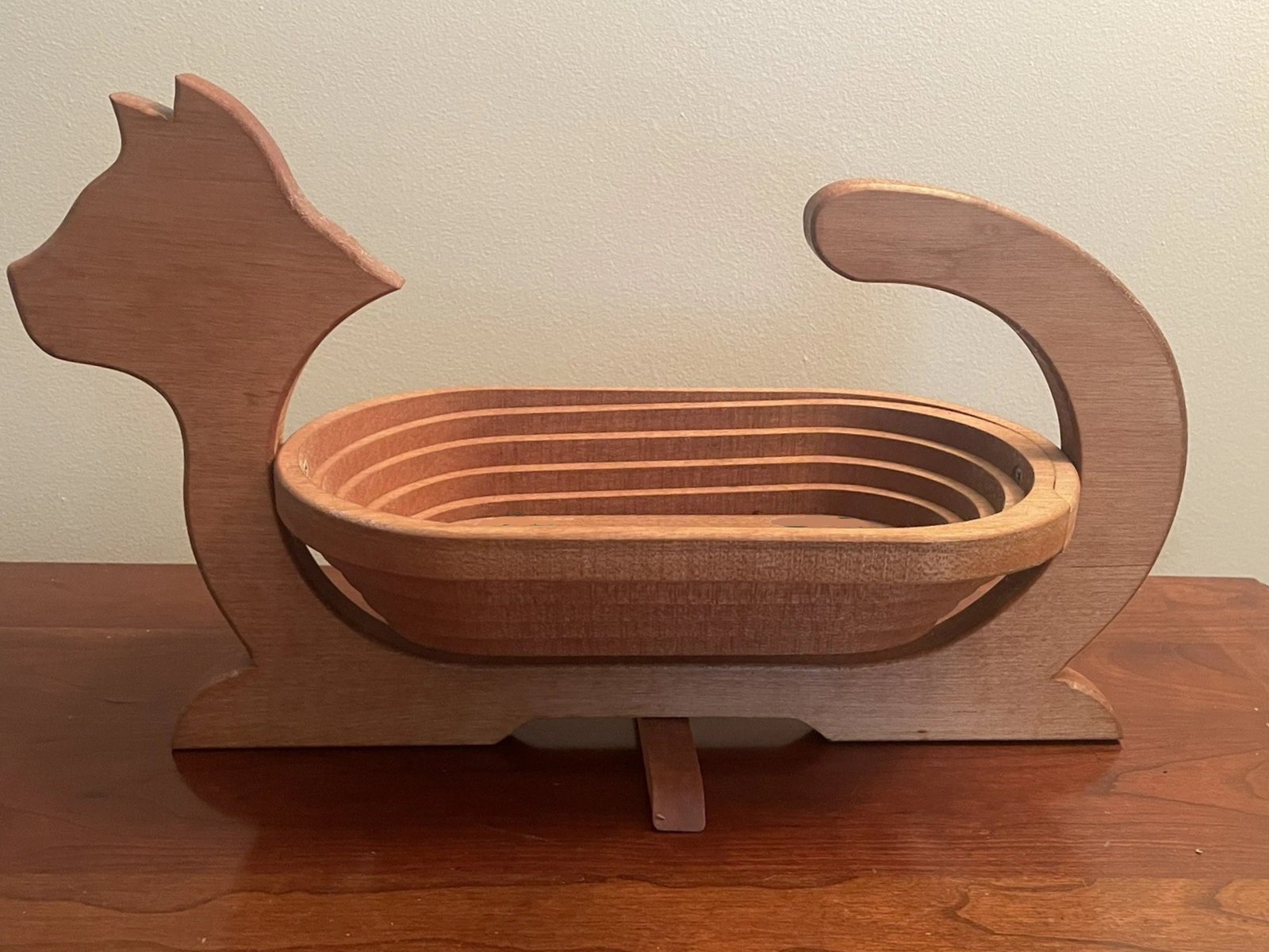 🔥HOT SALE 55% OFF-✨🐱Wooden CAT Expandable Collapsible Accordion Pedestal Folding Basket Bowl