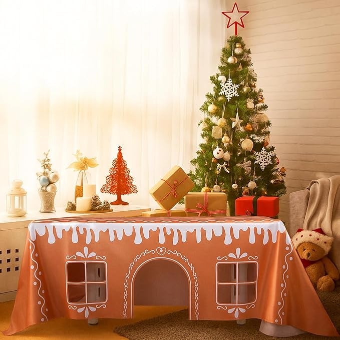 🔥Christmas Hot Sale 70% OFF - 🎄🎅 Gingerbread House Christmas Tablecloth