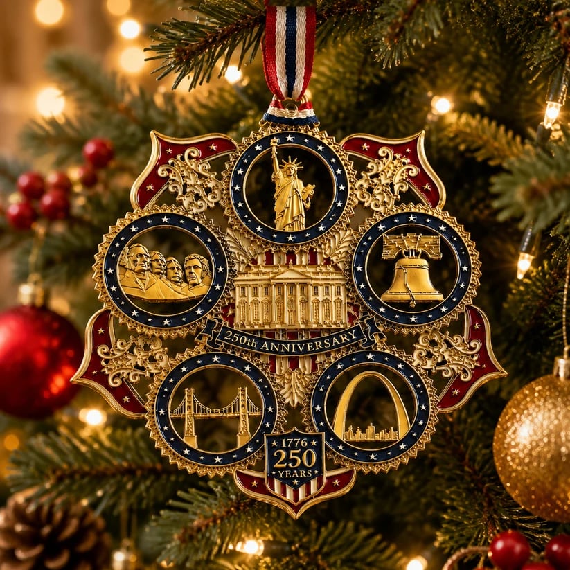 🔥Limited time 70% OFF -🎁✨ America 250th Anniversary Commemorative Christmas Ornament