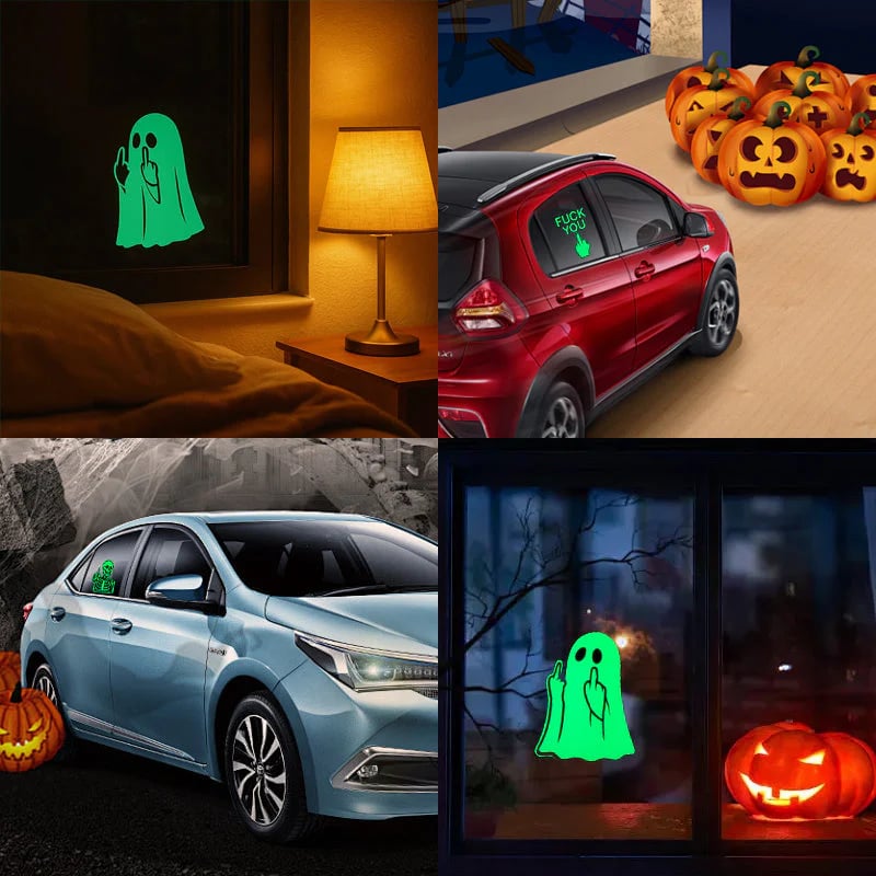 🎃Last Day 70% OFF🔥Glowing Ghost Middle Finger Sticker
