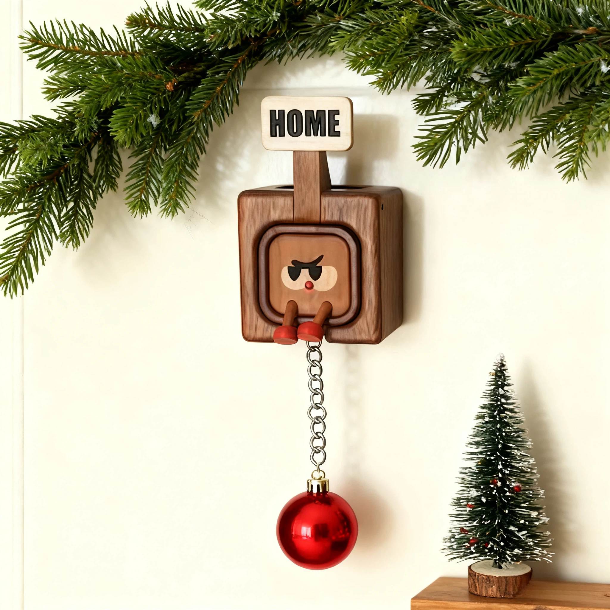 🎄Flash Sale 50% OFF 🔥 Cute Wooden Keychain Hooks – “HOME” Never Looked This Adorable! 🏡