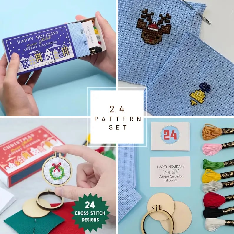 🎅Christmas Pre Sale - 70% OFF-🎄Christmas Cross Stitch Advent Calendar