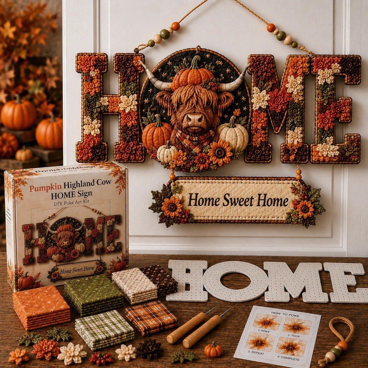 🔥70% Off Last Day - 🎄 ✨ DIY Fabric Poke Art HOME Sign Kit 🏡