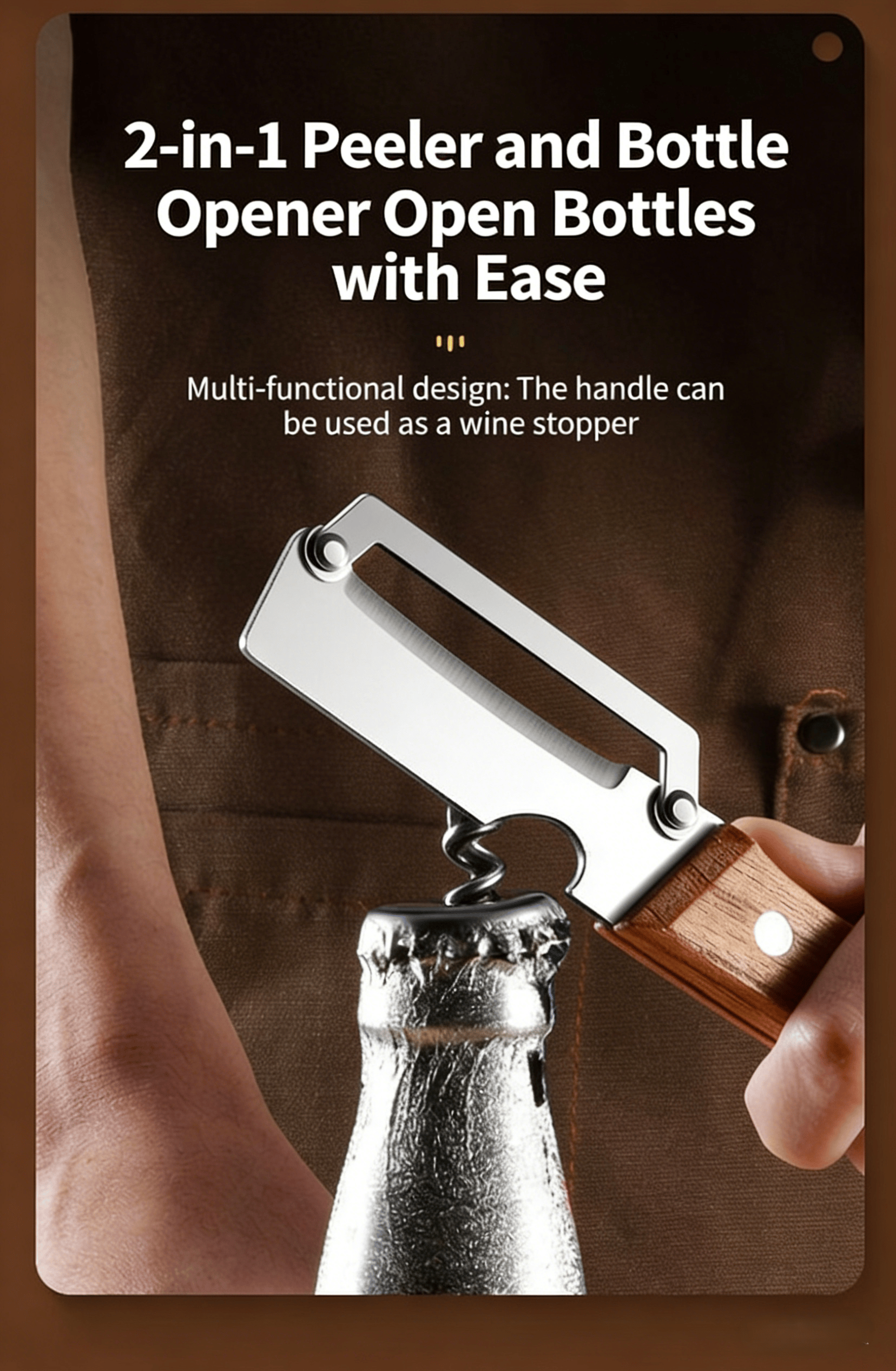 Multi-Function Vegetable Peeler 🌿 | Ergonomic Handle with Built-In Bottle Opener