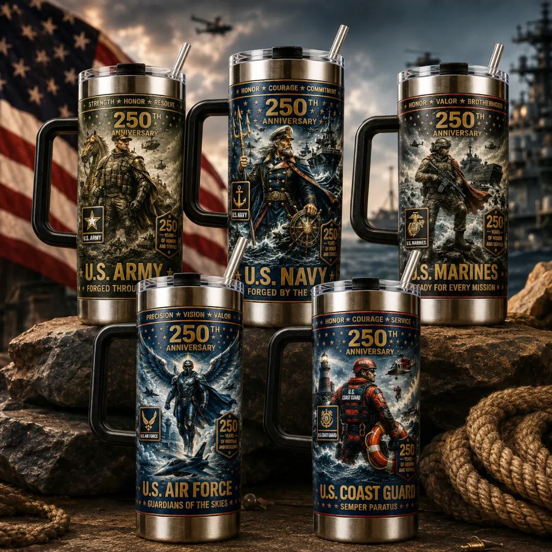 🔥 Limited Edition 🎁U.S. Military Guardian 250th Anniversary Tumbler
