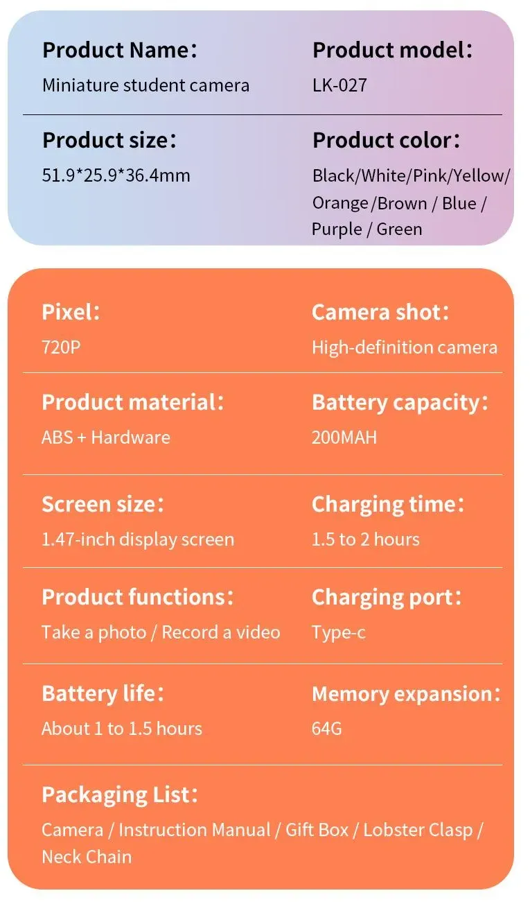 Mini Digital Camera with 1.47 in LCD Screen 1080P Feel of Old 90s Photographs, Keychain Size, Birthday Gifts,Christmas Gifts
