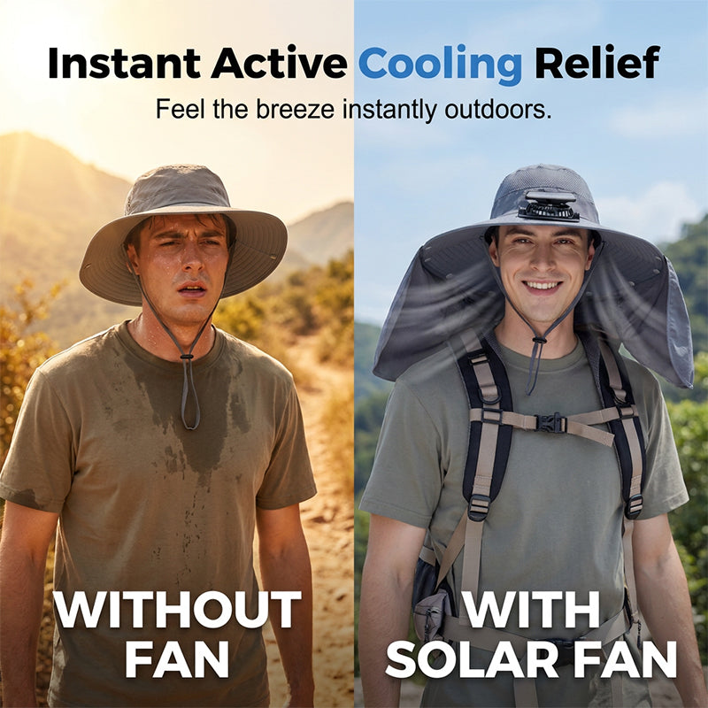 🔥Father's Day Best Sellers ☀️Breathable Fisherman Hat with Solar Fan