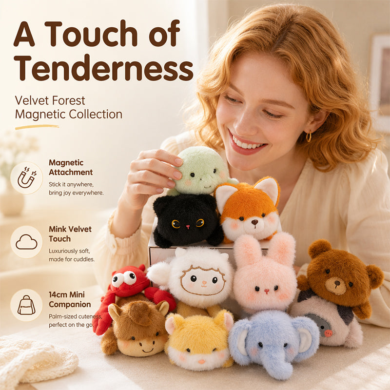 ⏳Limited-time 70% off⏰Lovely Plushie Fridge Magnet Doll🐈‍⬛🐘🐇