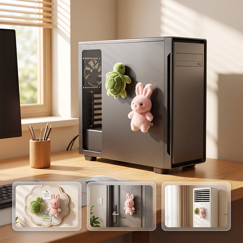⏳Limited-time 70% off⏰Lovely Plushie Fridge Magnet Doll🐈⬛🐘🐇