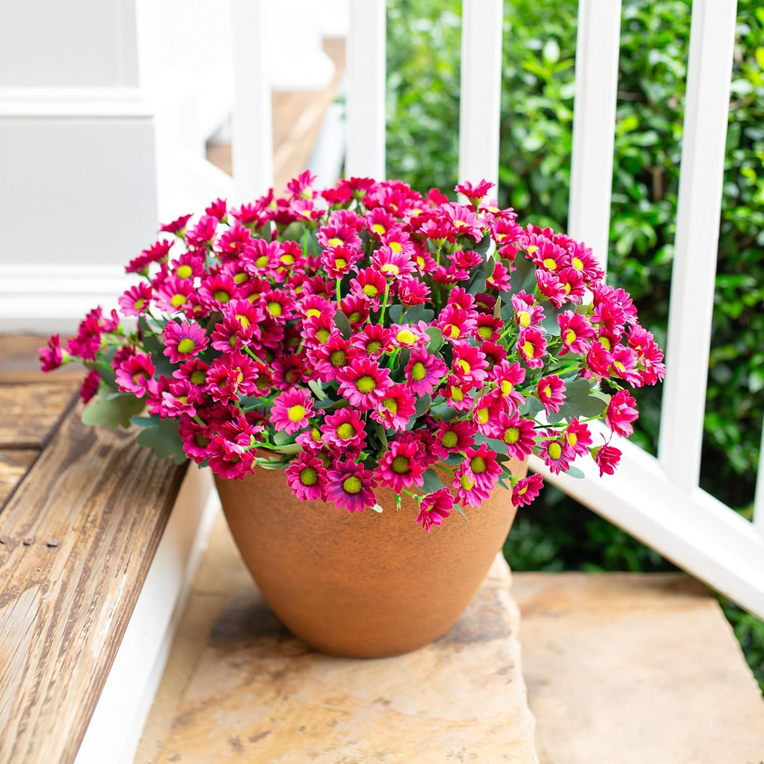 Artificial Faux Sunflowers Flowers Plants for Fall Outdoor Indoor Decoration 5 Bundles