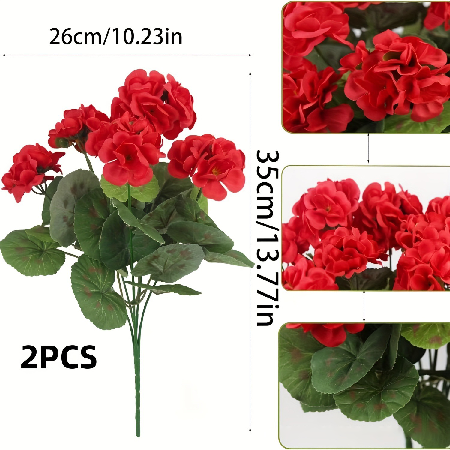 🔥$9.99 Hot Sale Today Only🌺 UV Resistant Lifelike  Artificial Geraniums Flowers