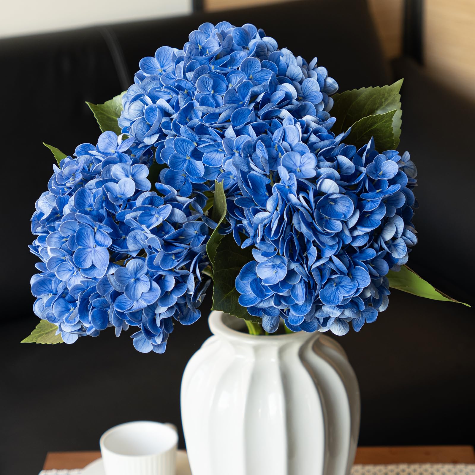 22 inch Lifelike Artificial Hydrangeas - UV resistant, Waterproof,Windproof