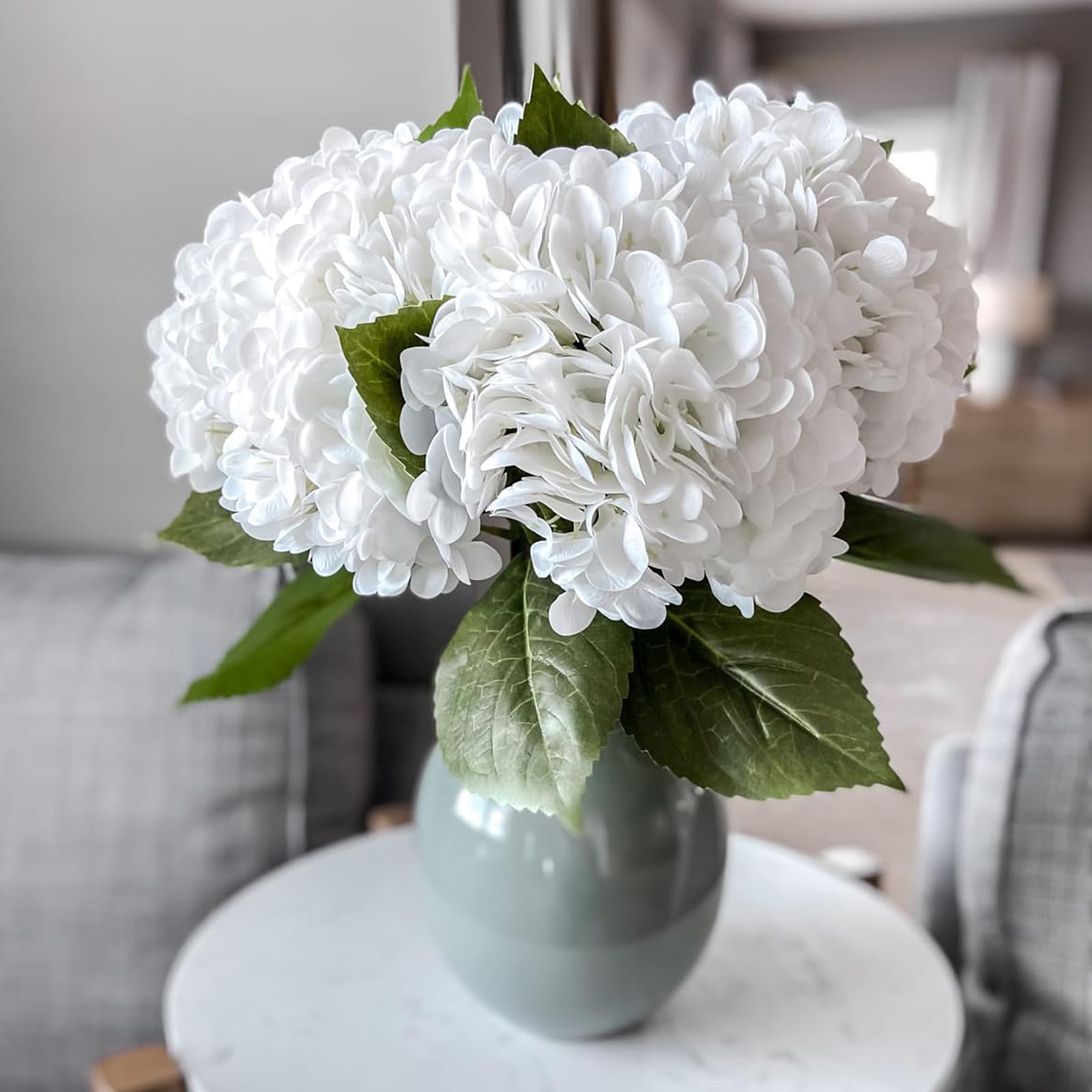 22 inch Lifelike Artificial Hydrangeas - UV resistant, Waterproof,Windproof