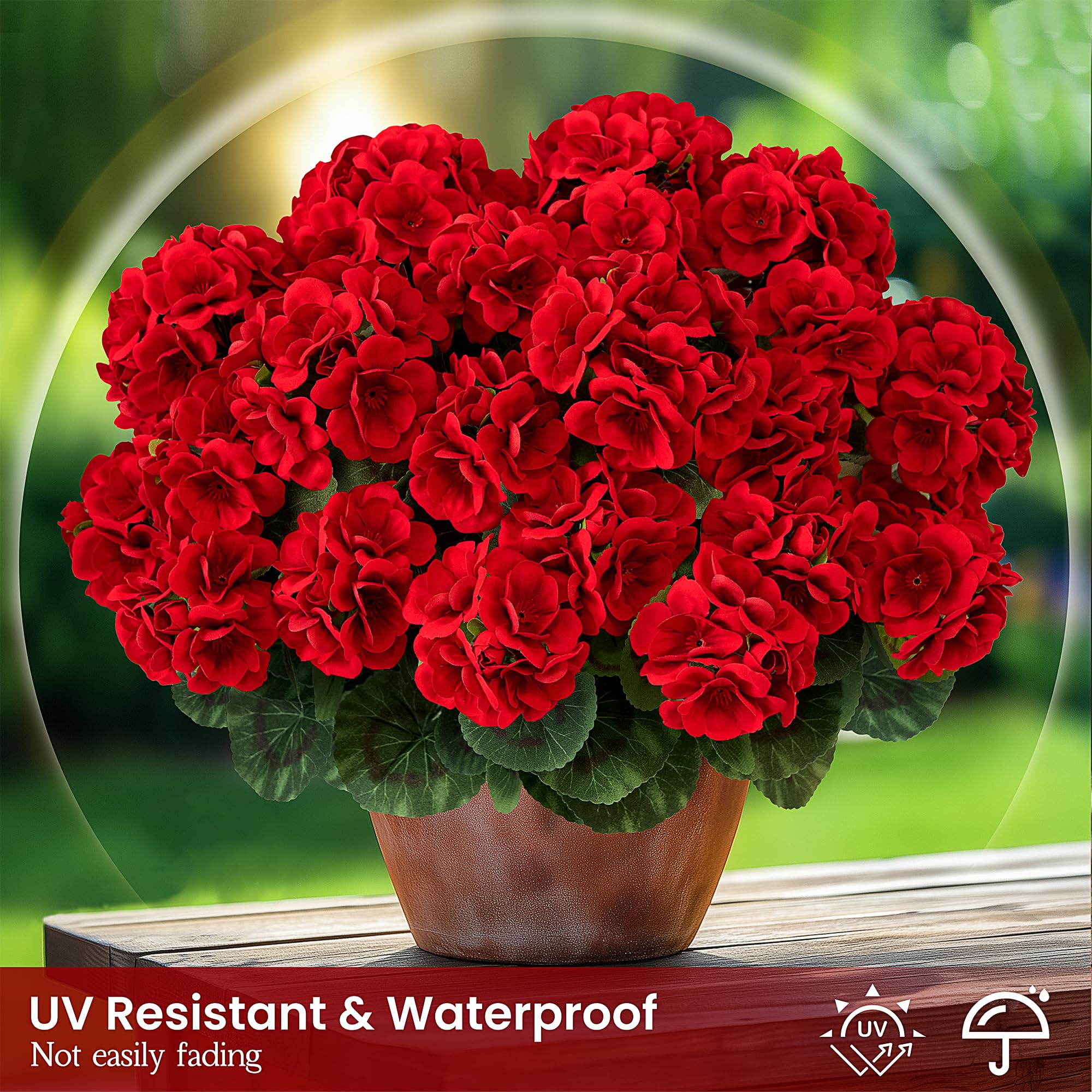 🔥$9.99 Hot Sale Today Only🌺 UV Resistant Lifelike  Artificial Geraniums Flowers