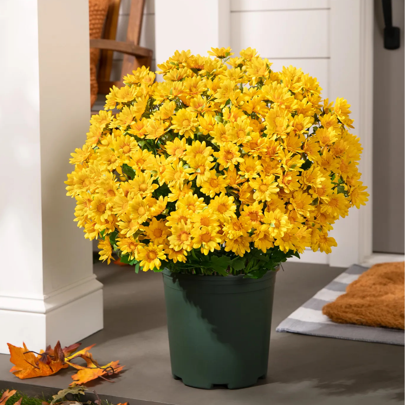💥Last Day Each Only $2.59- Artificial Outdoor Sunset Mums Flowers - UV resistant, Waterproof, Windproof