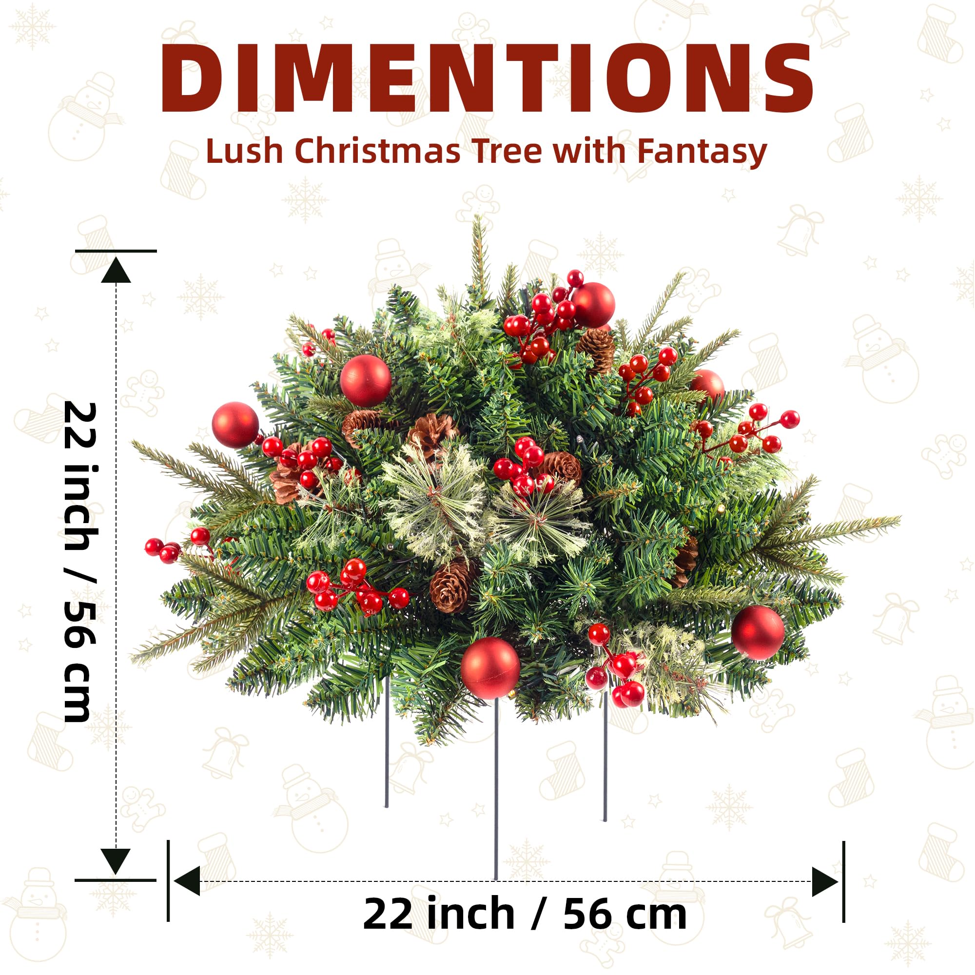🎄Christmas Hot Sale🔥Pre-lit Artificial Christmas Tree Urn Filler💐