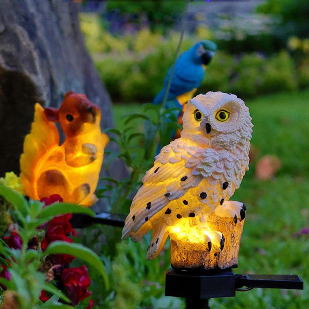 Garden Light Solar Owl Outdoor LED Set