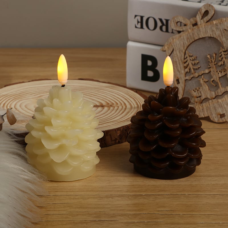 🎅2025 Christmas Promos 49% Off🔥Flameless Pinecone Candles Battery Operated