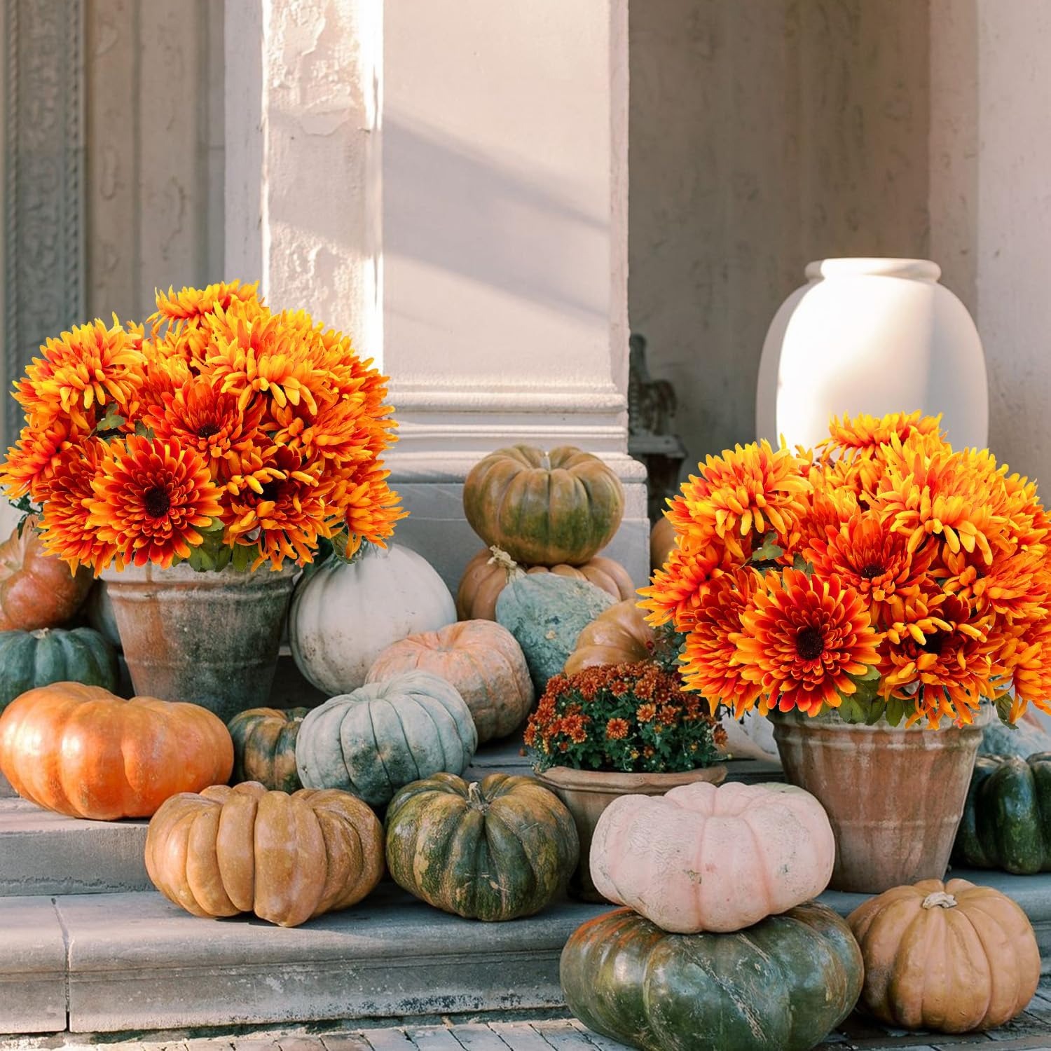 🔥$9.98 On Sale Today Only🌼- Artificial Outdoor Sunset Mums Flowers