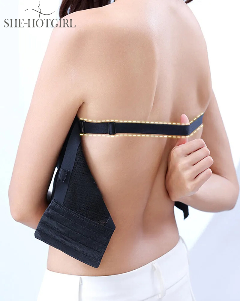 Strapless Backless Invisible Wireless Front Closure Push-up Bra