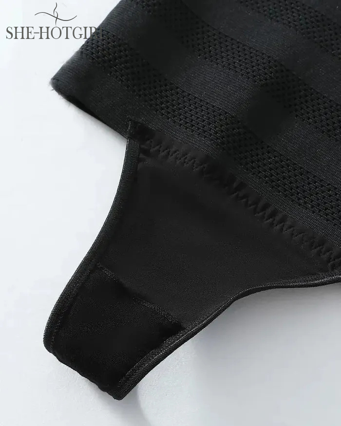 Women's High Waist Shaping Thong Breathable Tummy Control Shapewear Underwear