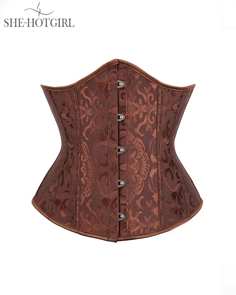 Vintage Lace Up Underbust Corset Tummy Control Lace Up Strapless Plus Size Bustier